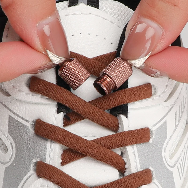 No tie Shoelace Elastic laces Sneakers Tennis Stretchy Lazy Round Shoelaces without ties Kids Adult Shoes Accessories 1Pair