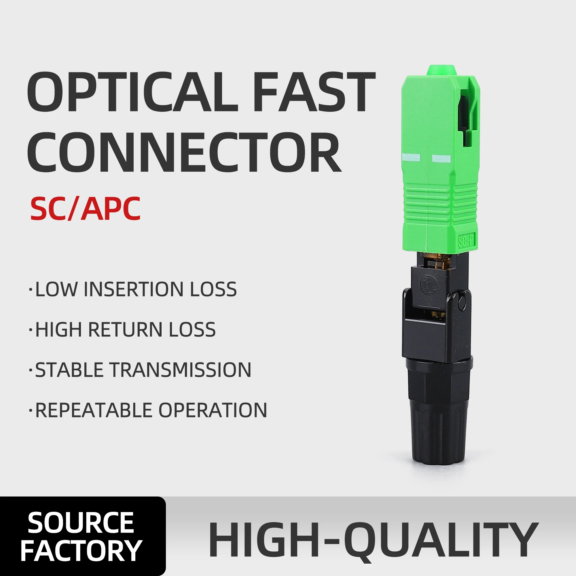 10 Pcs /Lot Free Shipping Ftth Embedded Quick Assembly Connector SC/APC Covered Wire Connector for Broadcasting CATV