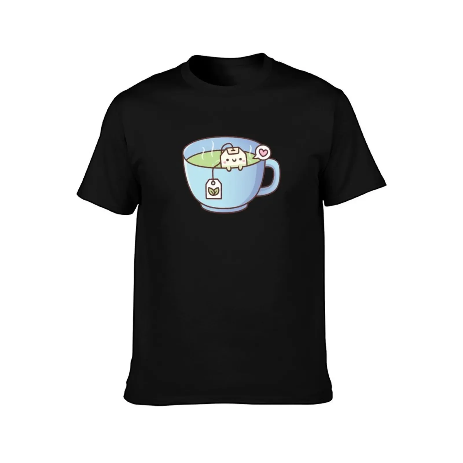 Cute Tea Bag In A Teacup Doodle T-Shirt anime clothes sports fans Men's cotton t-shirt