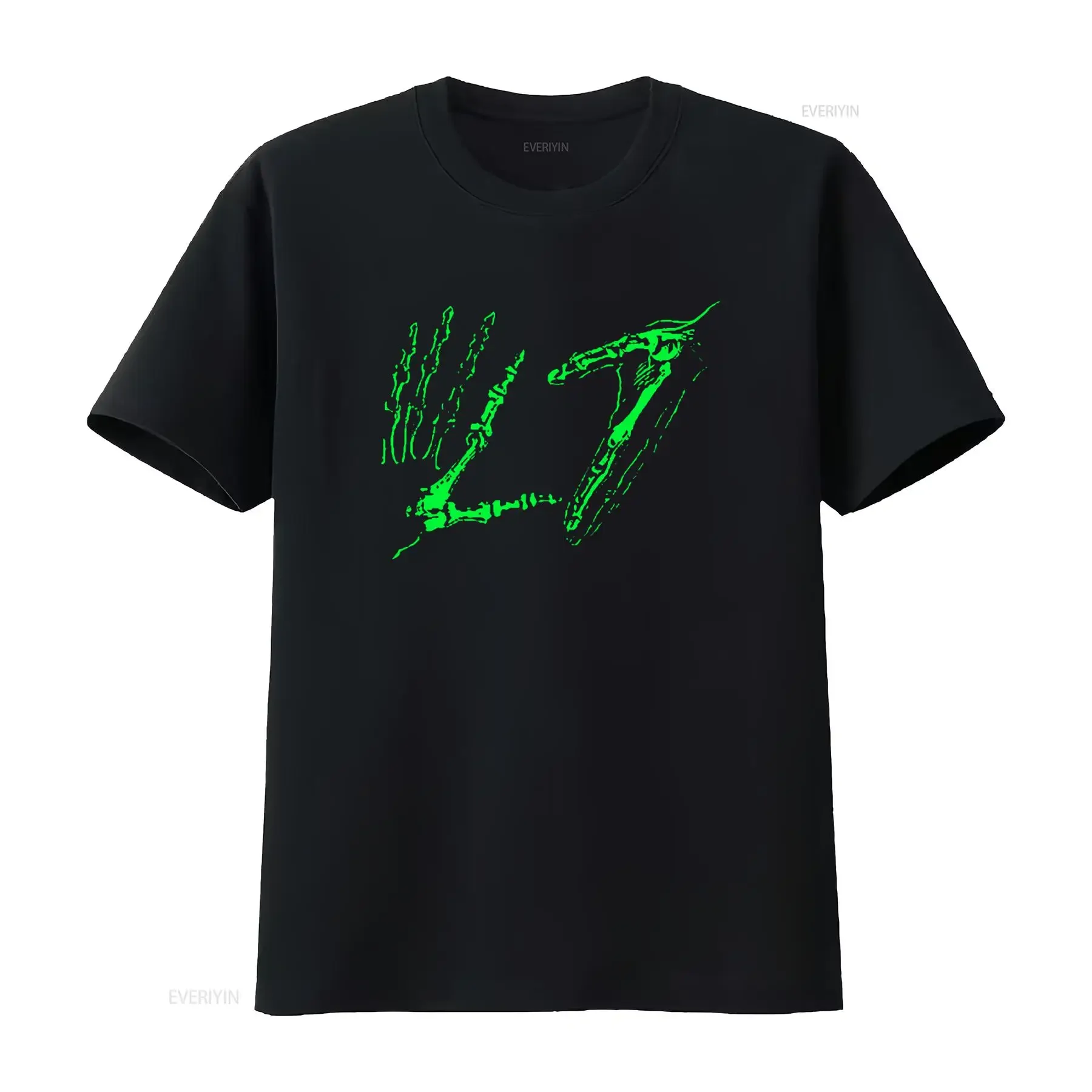 L7 Green Skull Hand Bone Punk Rock Grunge Hardcore Band Print T-Shirt Vintage Washed Comfortable Designer Clothing Fashion