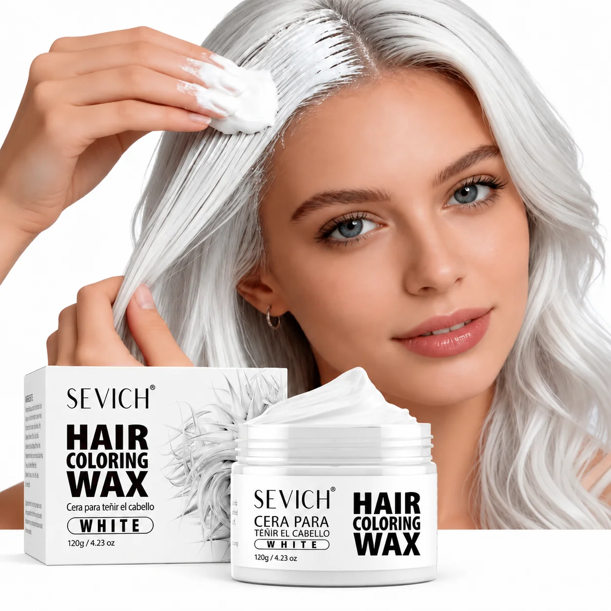 Halloween Temporary White Hair Coloring Wax 50g Washable Cosplay Hair Dye Mud Festival Party DIY Styling Color Pomade Cream