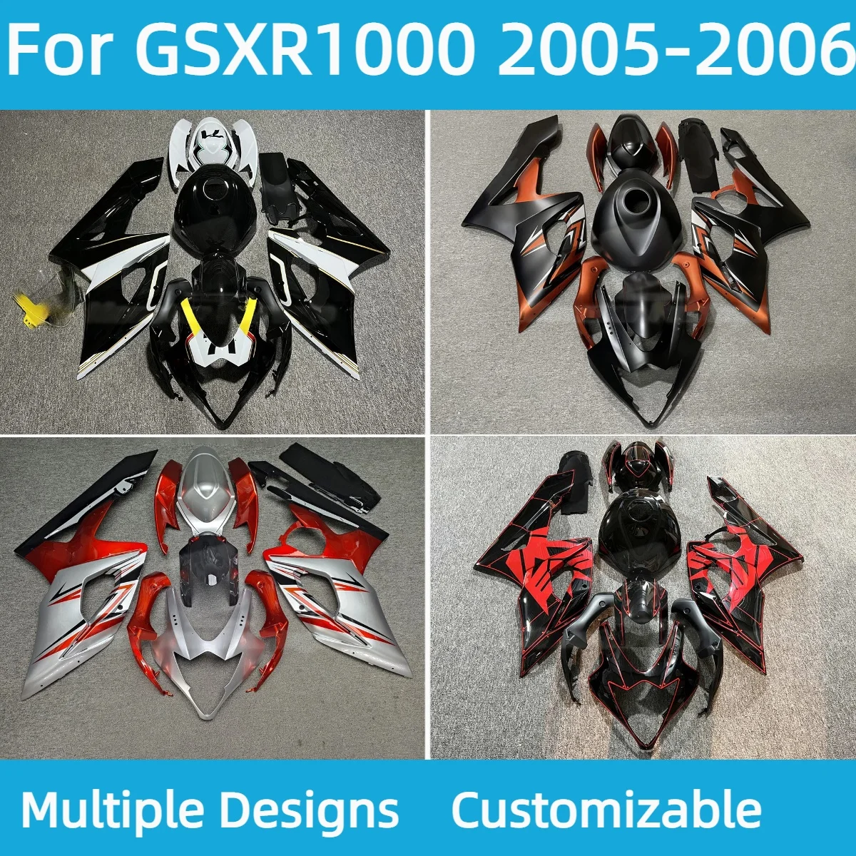 GSXR 1000 2005 2006 Fit Fairing Kit for GSXR1000 05 06 Complete Body Plastics Kits Covers Fairings