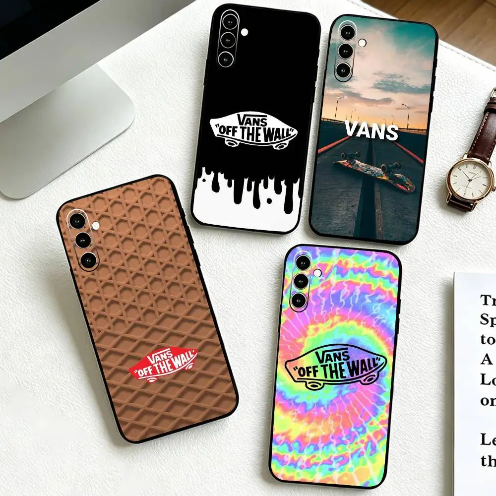 Capa de telefone da marca V-vans LOOG para Samsung Galaxy A73, A72, A71, A70, A53, A52, A51, capa preta de silicone macio