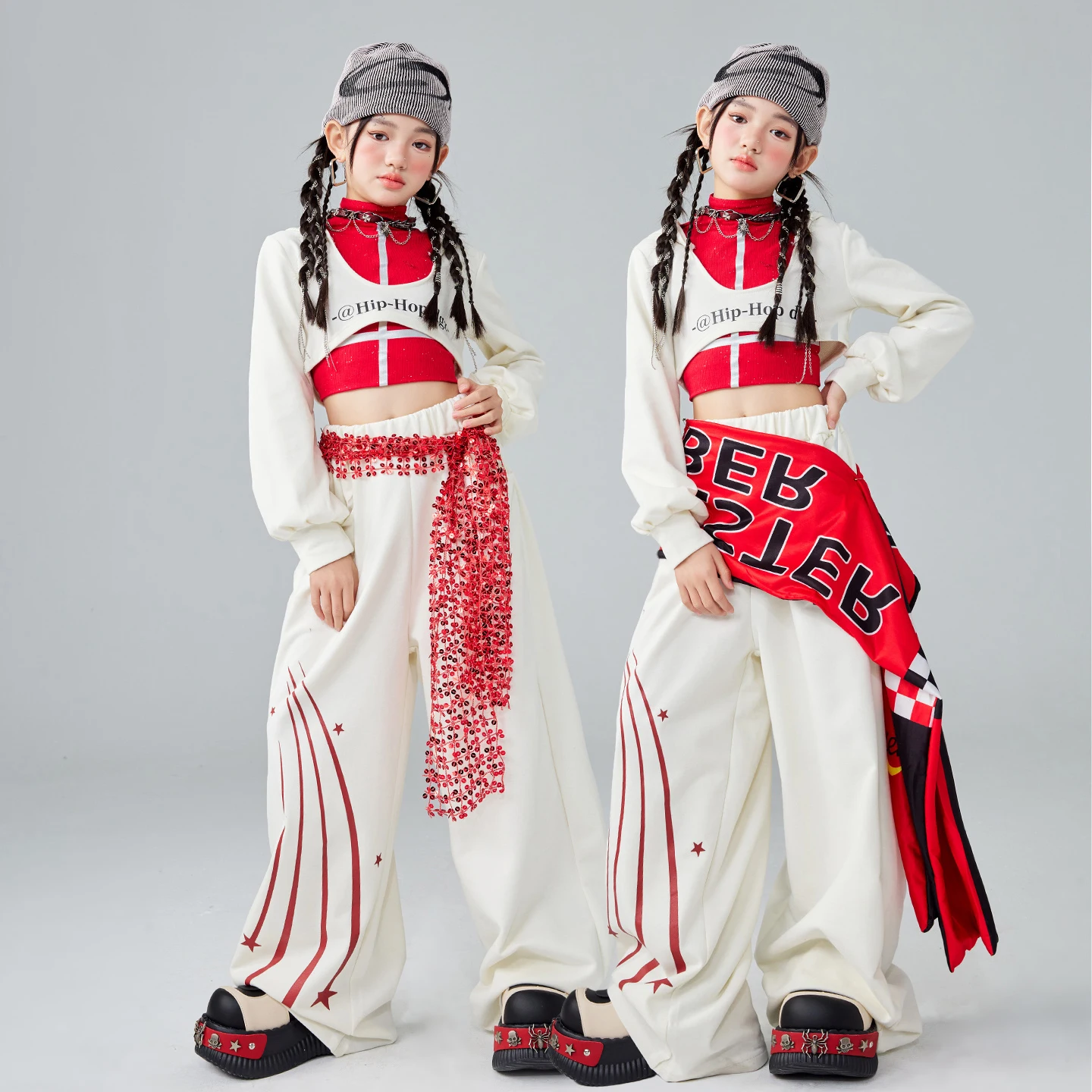 Costumes de danse Hip Hop à la mode, vêtements de danse pour salle de bal pour enfants, vêtements de rue, Costumes de danse Jazz de groupe, tenues de scène XS10719