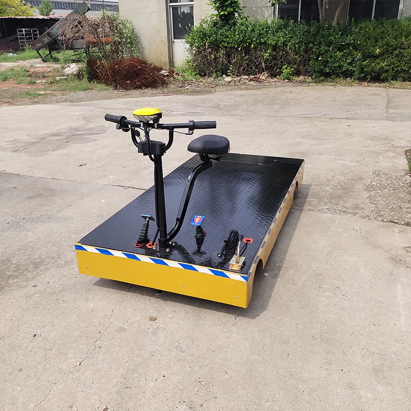 Electric four-wheel flat transport truck used for warehouse plant engineering farm pasture