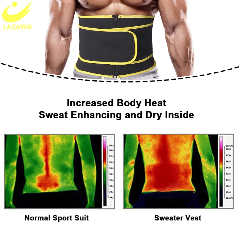 LAZAWG New Men Belt Neoprene Man Shaper Male Waist Trainer Corset Body Modeling Belt Tummy Slimming Strap Fitness Sports Belts