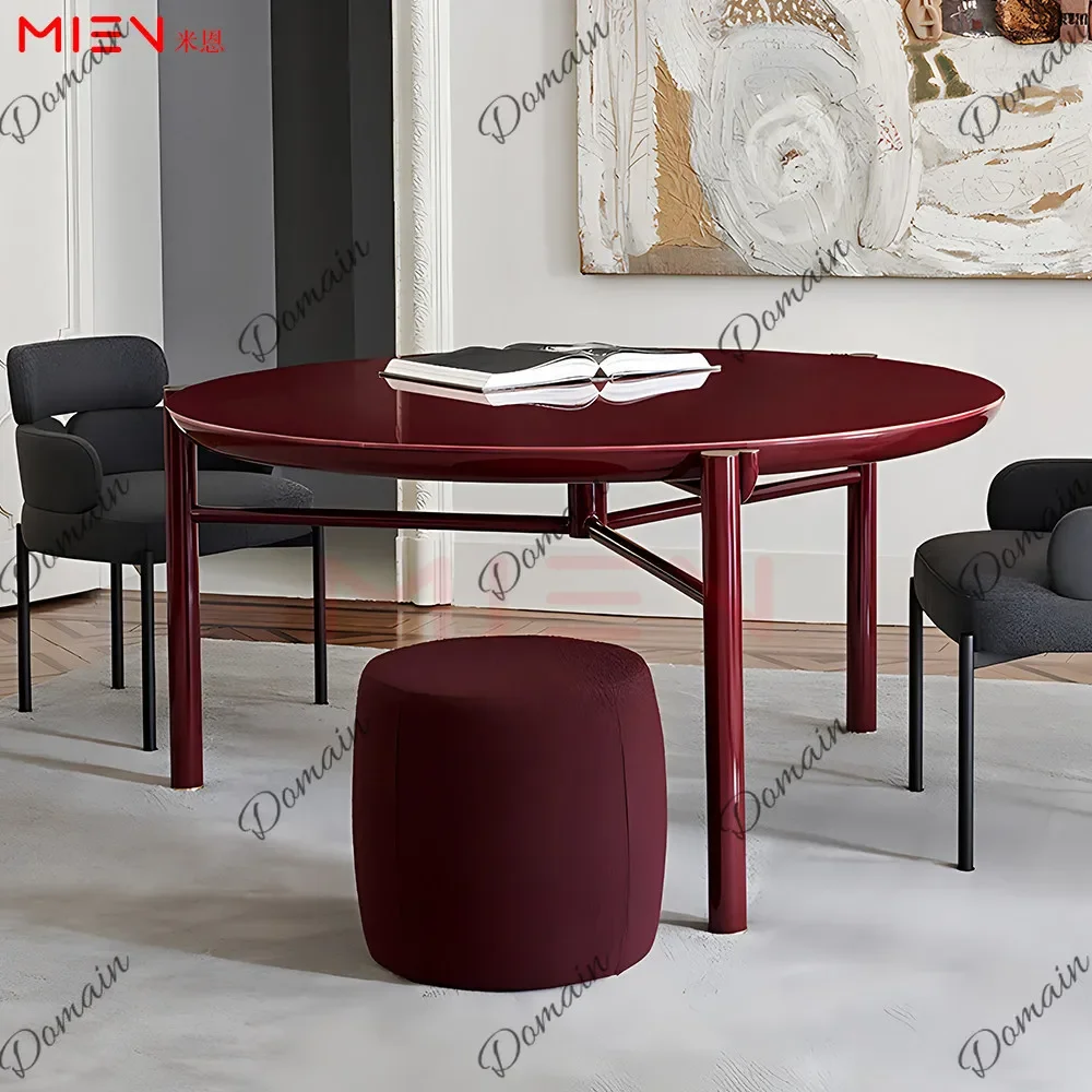 Cv Round Dining Table Minimalist Light Luxury Living Room Famous Hotel Large Round Table Villa Simple Dining Table
