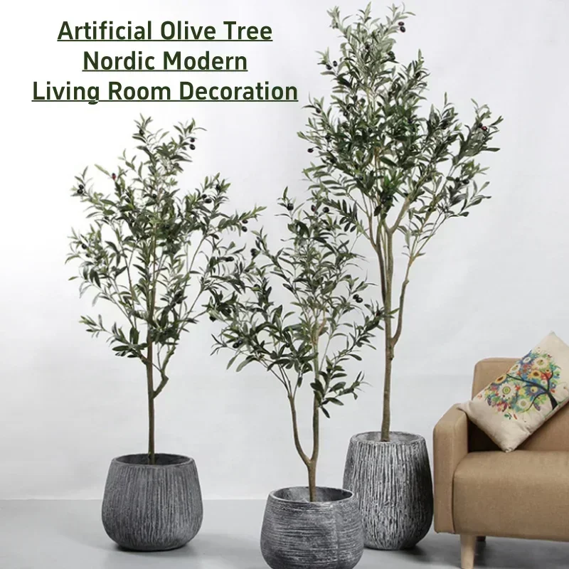 Nordic Style Artificial Olive Tree Large Plant Detachable Fake Tree Living Room Decoration 60-240cm