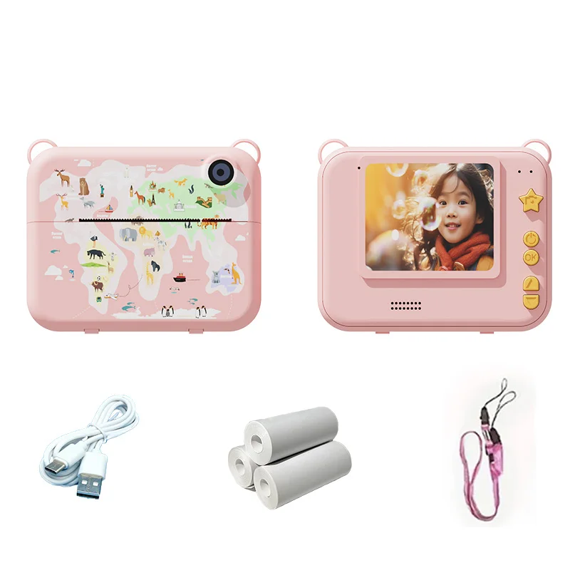 Sofortbildkamera für Kinder, 1080p, hochauflösende Dual-Kamera, 1500 mAh Akku mit hoher Kapazität, 10-facher Zoom, Geschenk für Kinder ab 4 Jahren