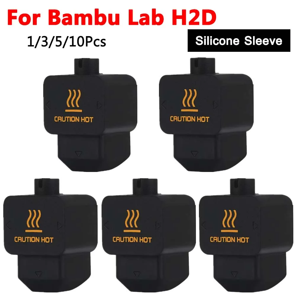 Silicone Sleeve for Bambu Lab H2C H2S Hotend Block Protector Cover Case Heat insulation for Bambulab H2D Black Silicone Socks