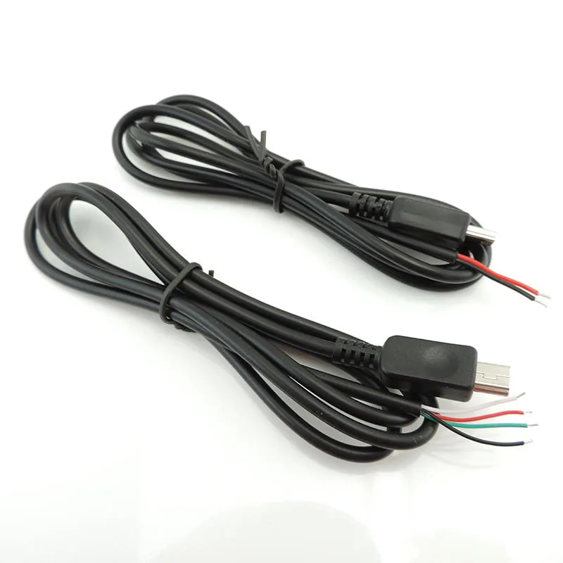 1m 5Pin Mini USB Male to 2pin 4pin Wire Jack Power Supply Extension Cable DIY Charging Data Transmission Connector Welding K5