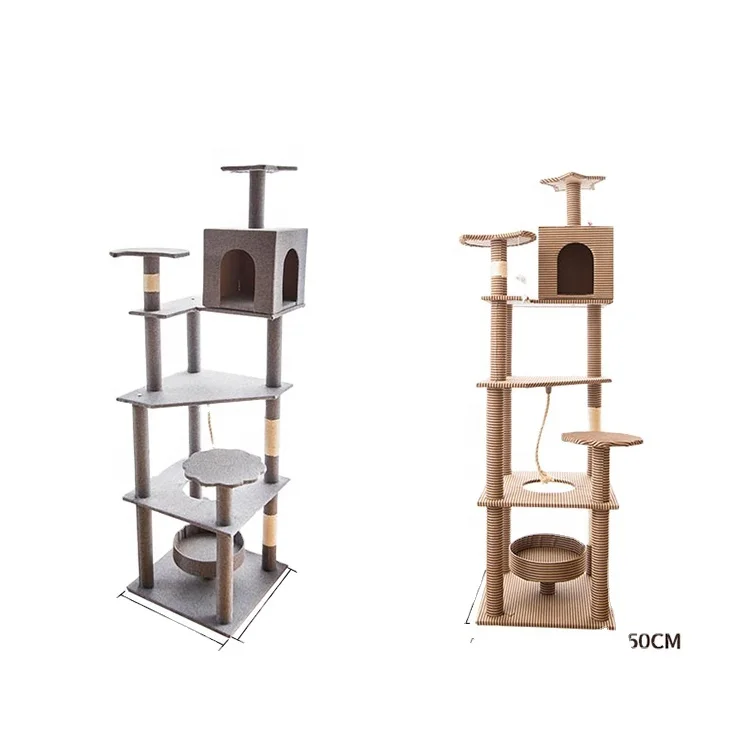 

Secure pet furniture multi-level condo pet sleep bed shelf with sisal post scratcher cat tree and tower for cats climbing frame