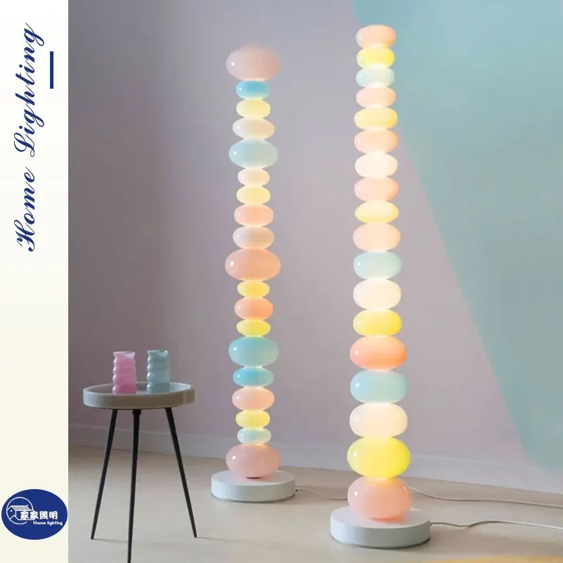 Candy string rainbow floor lamp Macaron cartoon color living room bedroom decorative table lamp