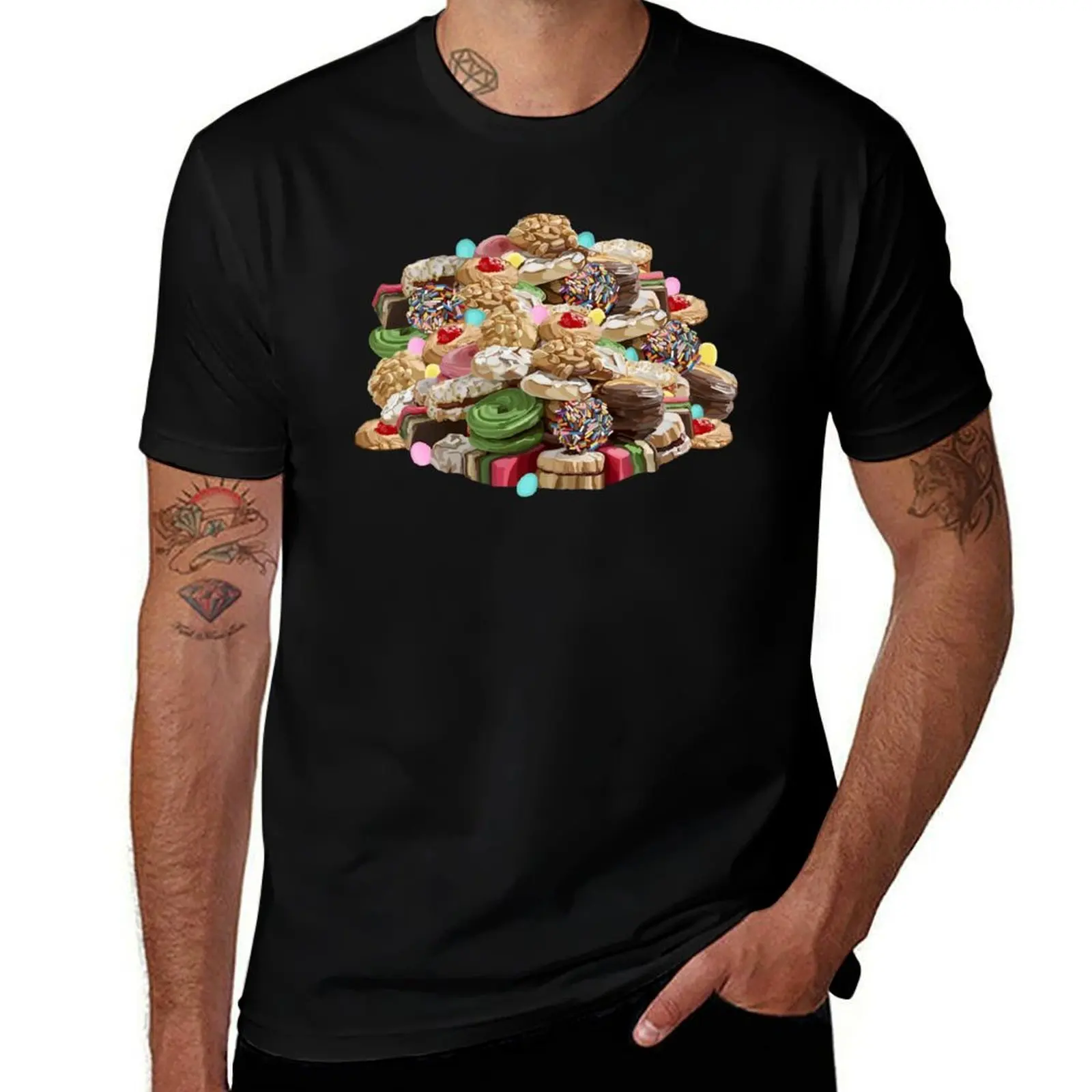 

Sweet Italian Cookie Platter All Over Pattern T-Shirt Soft Touch Basic Cotton T-Shirt