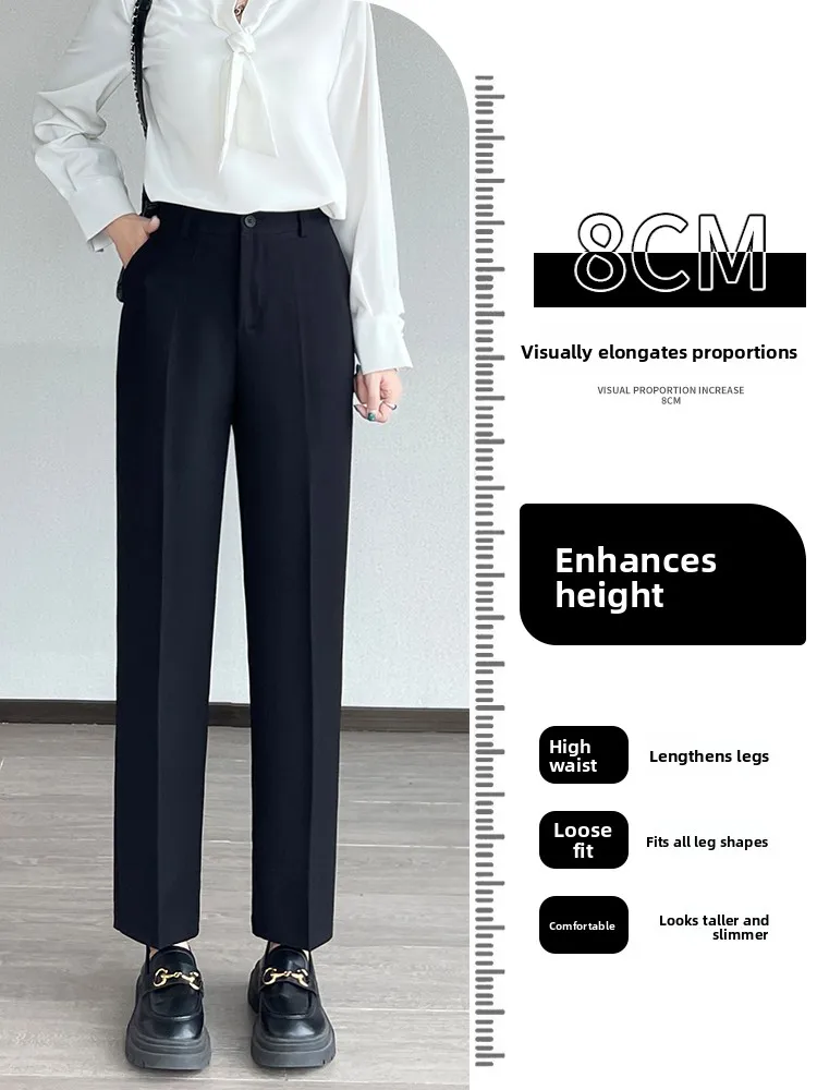 Bla Women's Suit Pants Autumn 2025 New Profional Drapey Small Size Large Nine Tube Straight Leg Pants Casual Harlan Pants