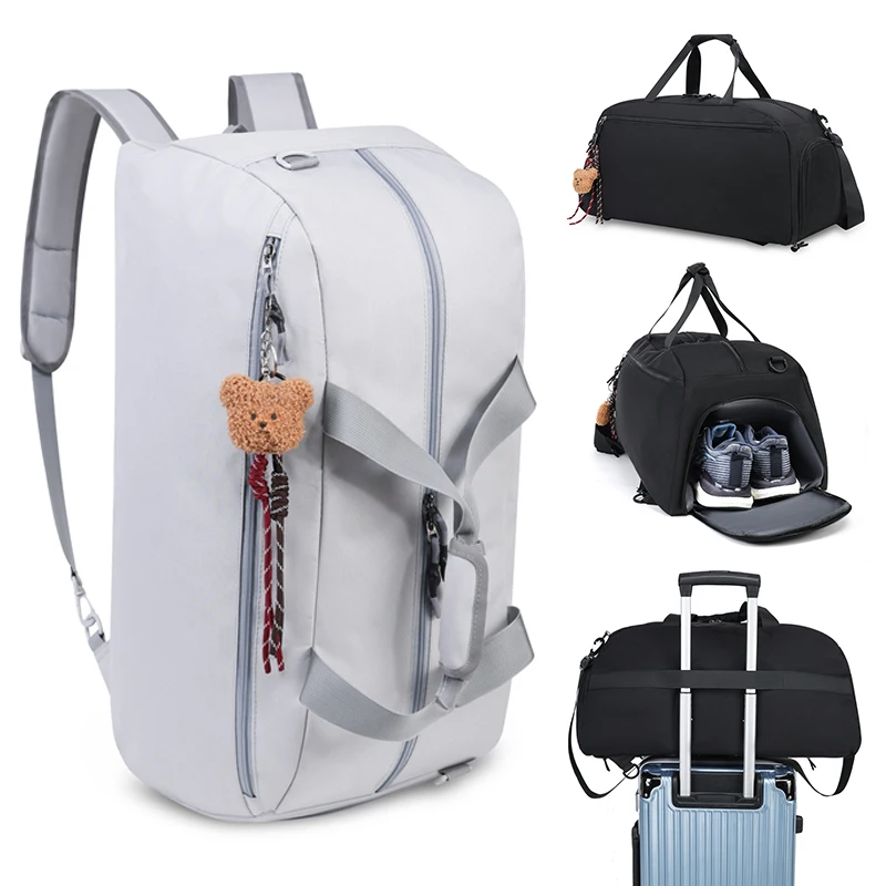 

Дорожная сумка унисекс большой вместимости, простые повседневные сумки на плечо со съемным карабином, повседневные сумки для багажа для коротких поездок