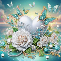 DIY Beautiful flowers 5D Special Shape Diamond Art Kits for Beginners,Diamond Art Painting Kits for Home Wall Decoration Gift