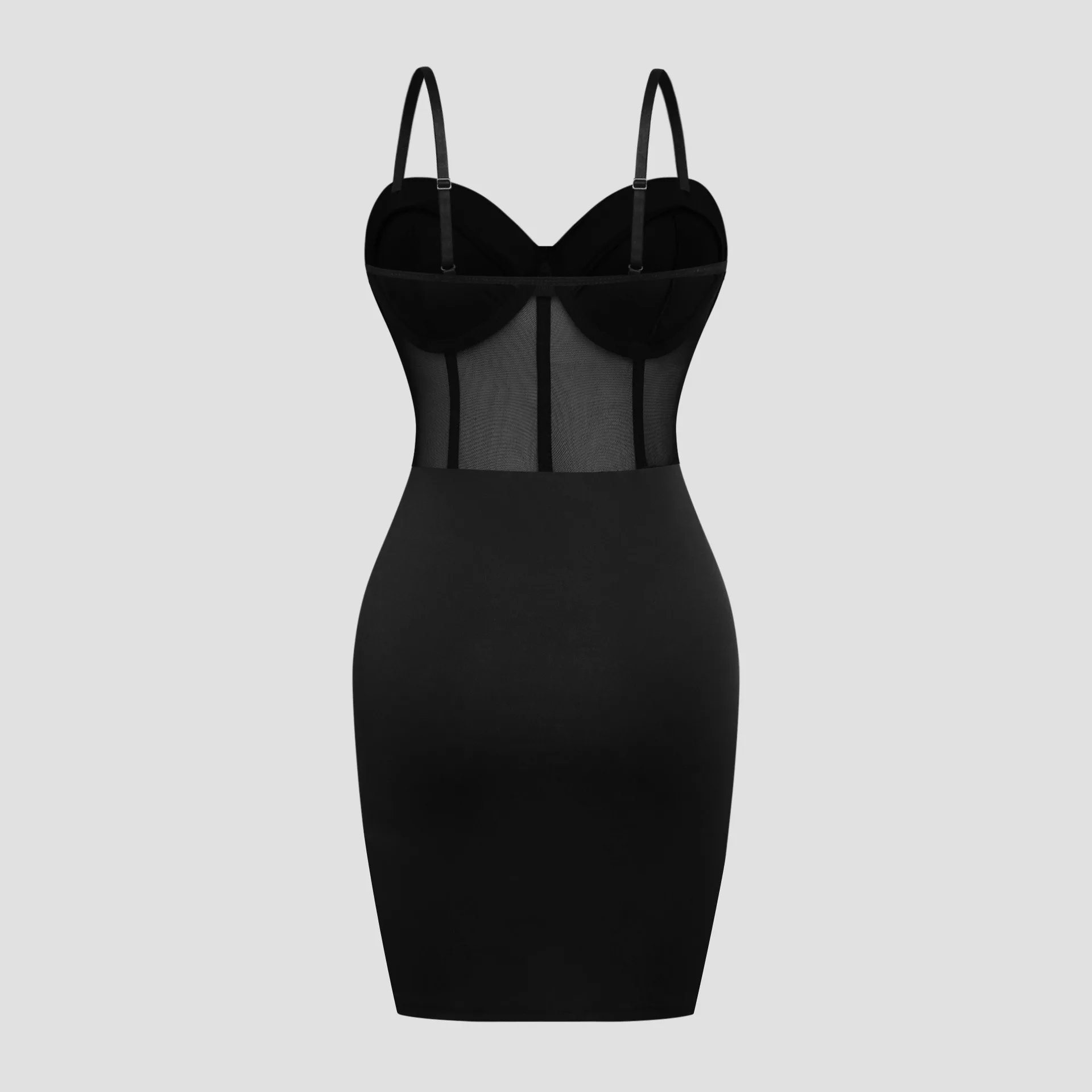 Vestido Sexy Corto sin Tirantes con Diseño de Espina de Pescado para Mujer, Color Puro, Cintura Alta, Tejido de Poliéster, Ve...