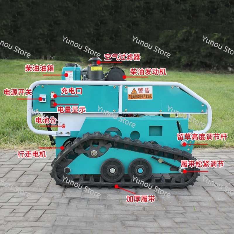 

Orchard Diesel Remote Control Lawn Mower, Fully Automatic Tracked Weeding Machine, Lawn Reclamation Self-propelled Gasoline