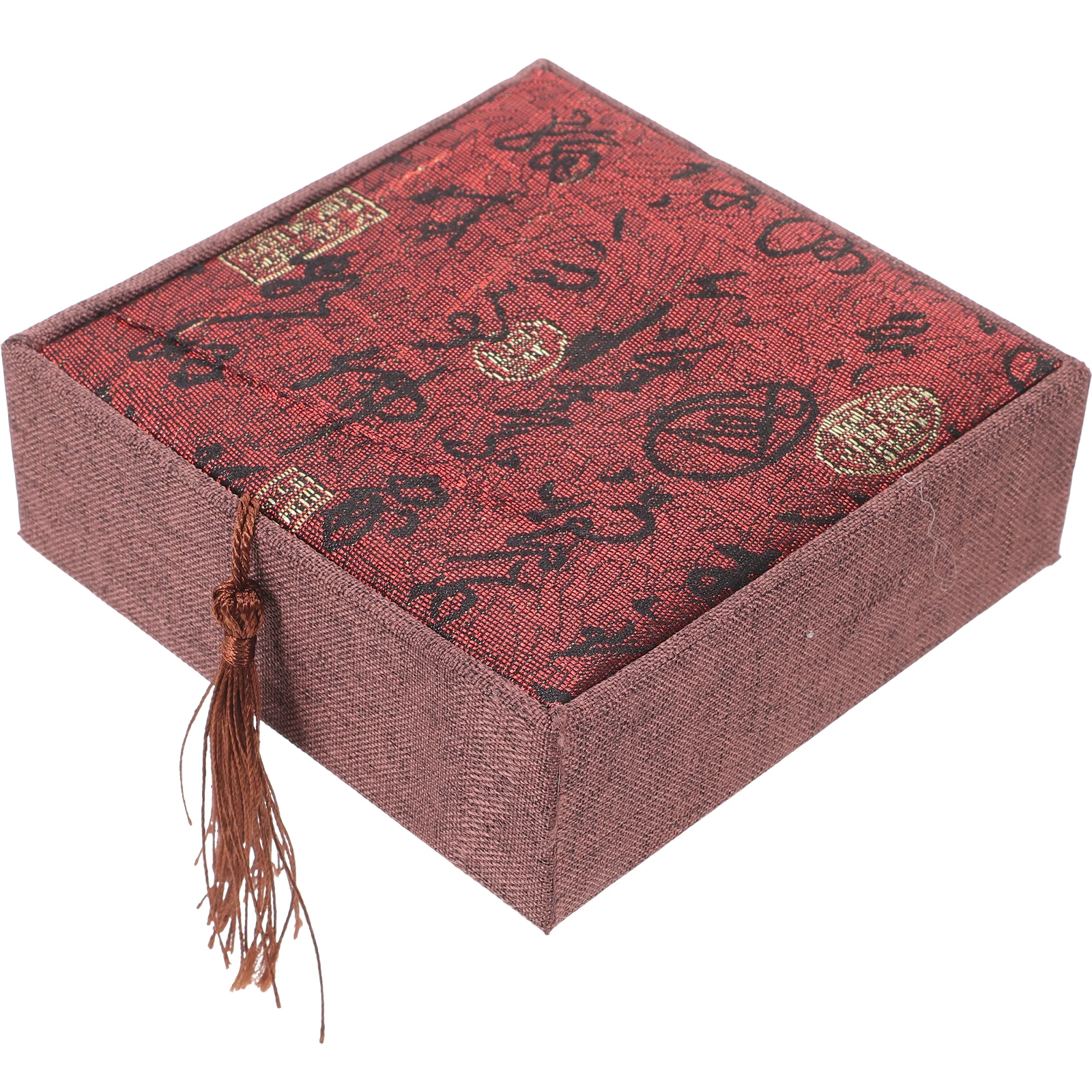 

Jewelry Box 12x12x4cm Practical Storage Case for Earrings Necklaces Rings Decorative Boxes Lid Gifts Pu Wood Comb Set Retro