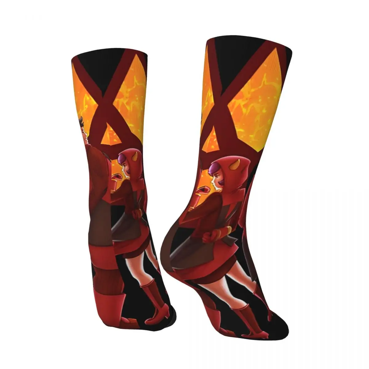 1 Pair Funny Crazy compression Team Magma Sock for Men Hip Hop Harajuku  Happy Seamless Pattern Printed Boys Crew Sock