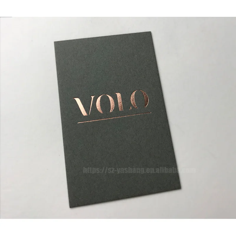 

Custom 100pcs Gray customized rose gold foil business paper card / greeting thank you card postcard /visit card printing