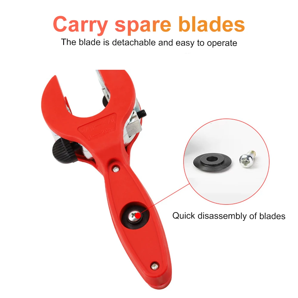 Heavy Duty Ratchet Pipe Cutter - Adjustable Alloy Hose Cutting Tool for PVC, Copper, Rubber Pipes - Ergonomic Handle for Easy Us