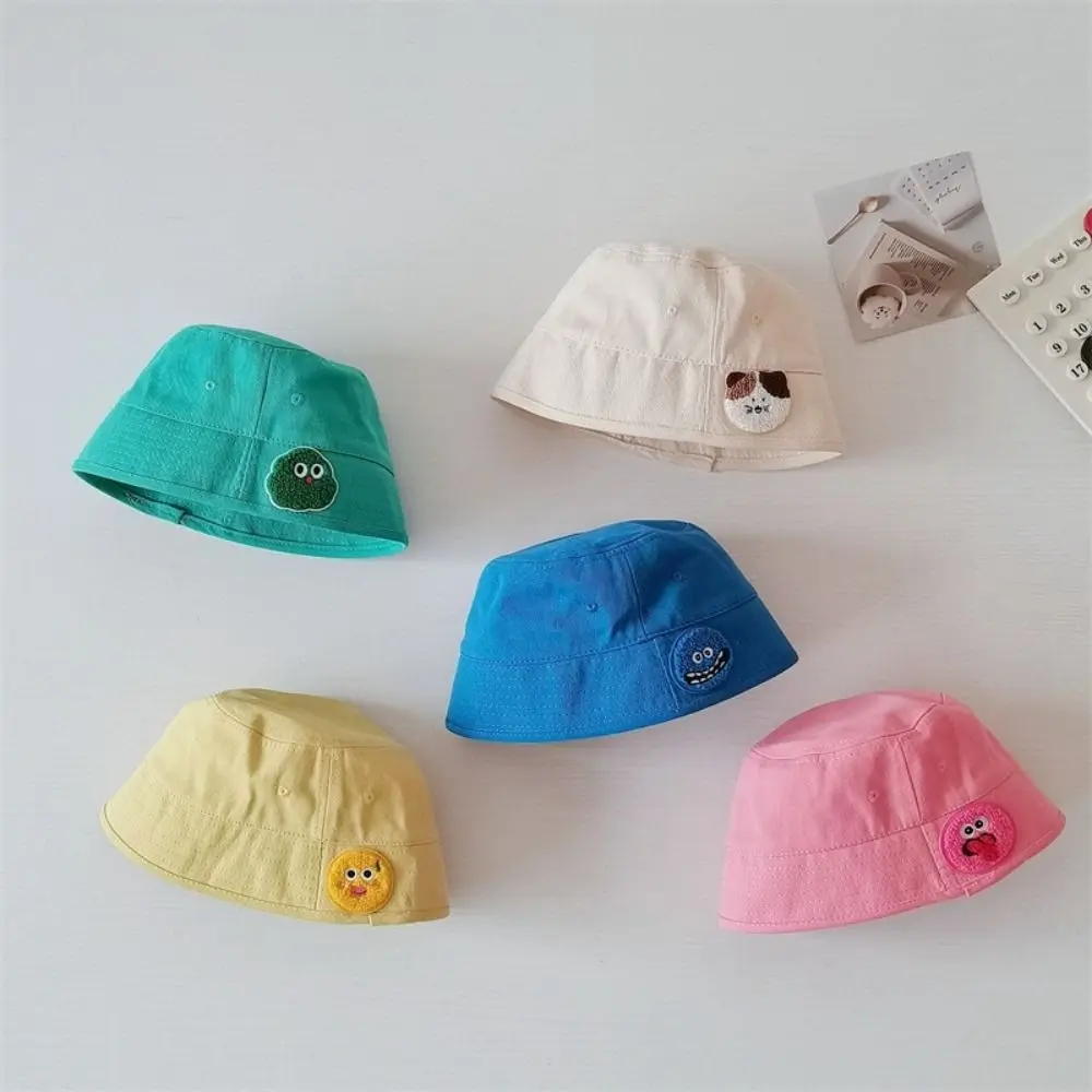 

Fashion Cotton Bucket Hat Breathable Wide Brim Basin Hats Cartoon Candy Color Fisherman Cap Boys Girls
