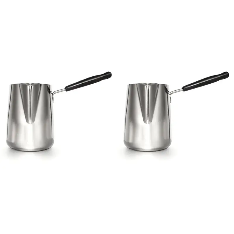 A36T-2X 1000Ml Butter Warmer Stainless Steel Milk Warmer Pot With Handle Butter Pan Turkish Coffee Pot Chocolate Melting Pot