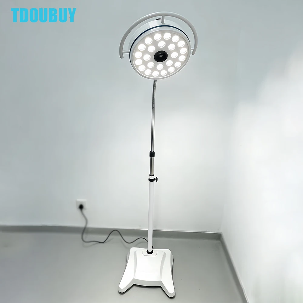 24 LED Movable Vertical Shadowless Operating Light, Veterinary Exam Lamp for Pet Clinic, Animal Dental Surgery Medical Light