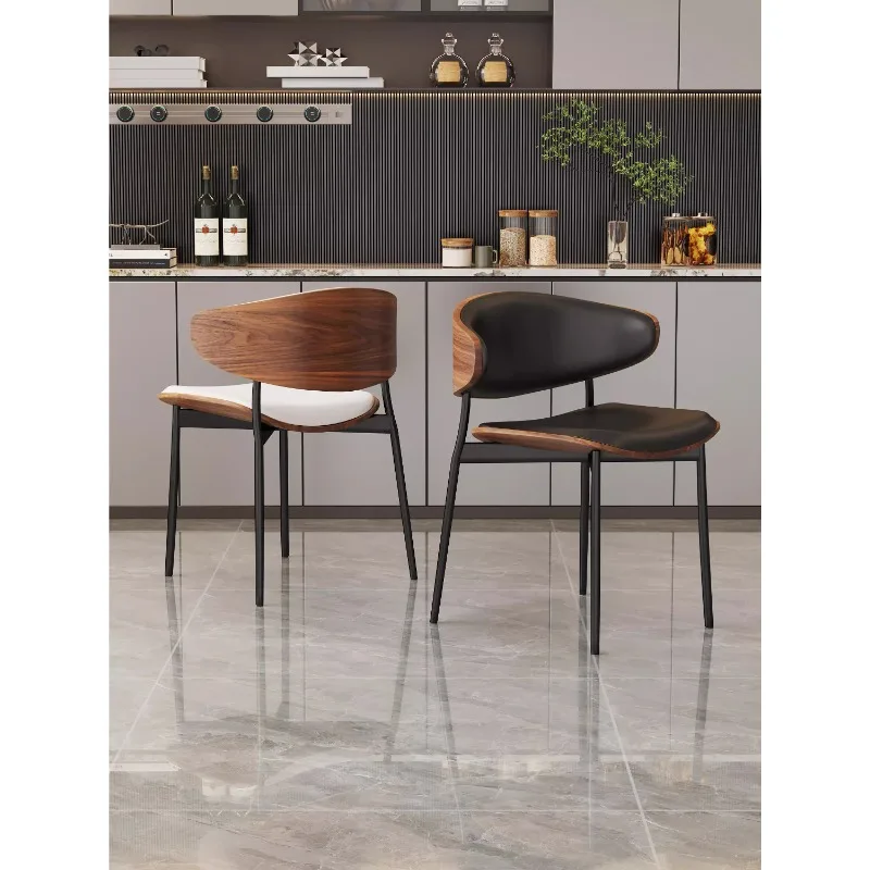 

Household solid wood back chair Premium dining table chair Italian minimalist Eames chair