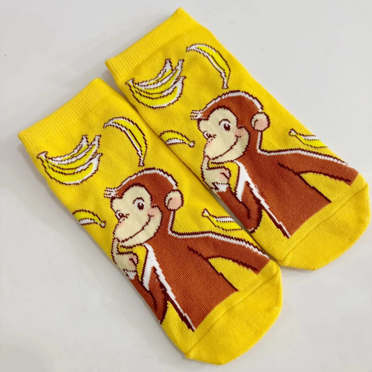 New Kawaii Anime Curious George Monkey Kids Children Boys Short Foot Socks For Women