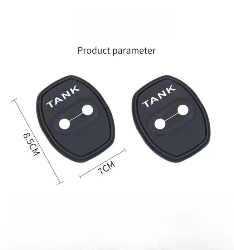 4PC  Tank Car Styling Car Door Lock Covers Stikcer Case Silica Gel Auto Accessories for GWM WEY Tank 300 400 500 700
