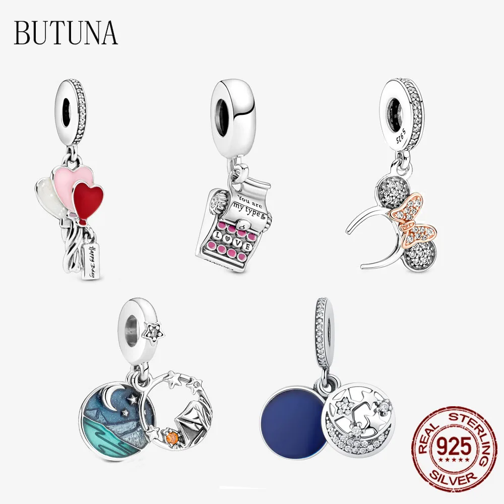 

Authentic 925 Sterling Silver Happy Bday Balloon Charms Beads Fit Original Pandora Bracelet Jewelry DIY Gift Christmas ﻿