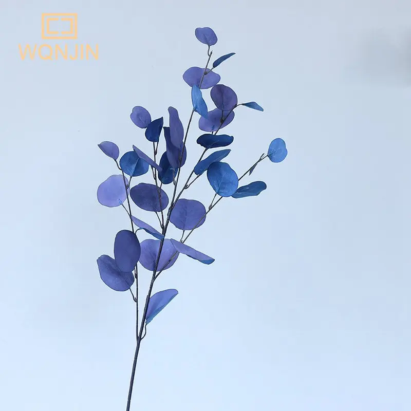 1pc, Hotel hochzeits dekoration Herbst baum blätter künstliche Blumen simulation Eukalyptus apfel blätter – Detail 14