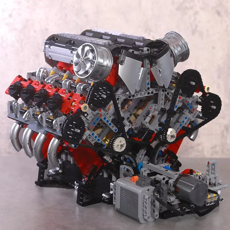 2718 pçs v8 kit modelo de motor carro técnico moc v8 motor supercar modelo montagem blocos de construção tijolo brinquedos para meninos presentes