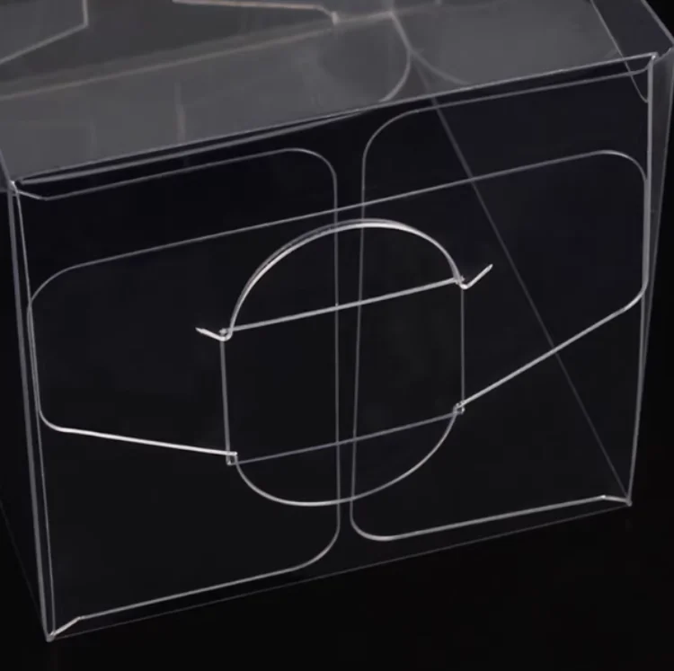 50PCS Clear PVC Packaging Boxes with Protect Film DIY Wedding Party Birthday Cup Toys Jewelry Flower Custom Logo Gift Fold Box