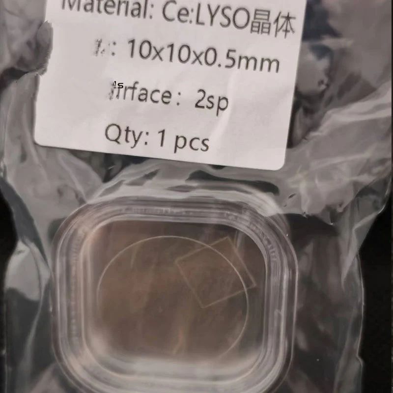 LYSO scintillation crystal blanks (10*10*0.5mm) are available in stock and can be ordered from universities