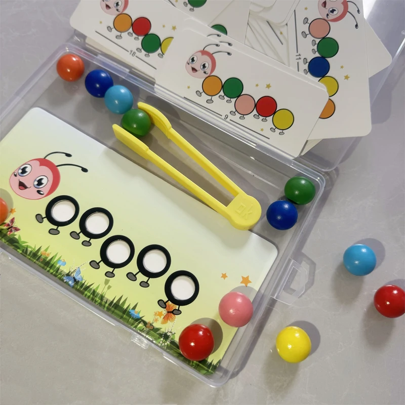 Caterpillar Bead Toy Color Concentration Training Family Interaction Kidsren's Educational Early Education Board Game for Boys and Girls