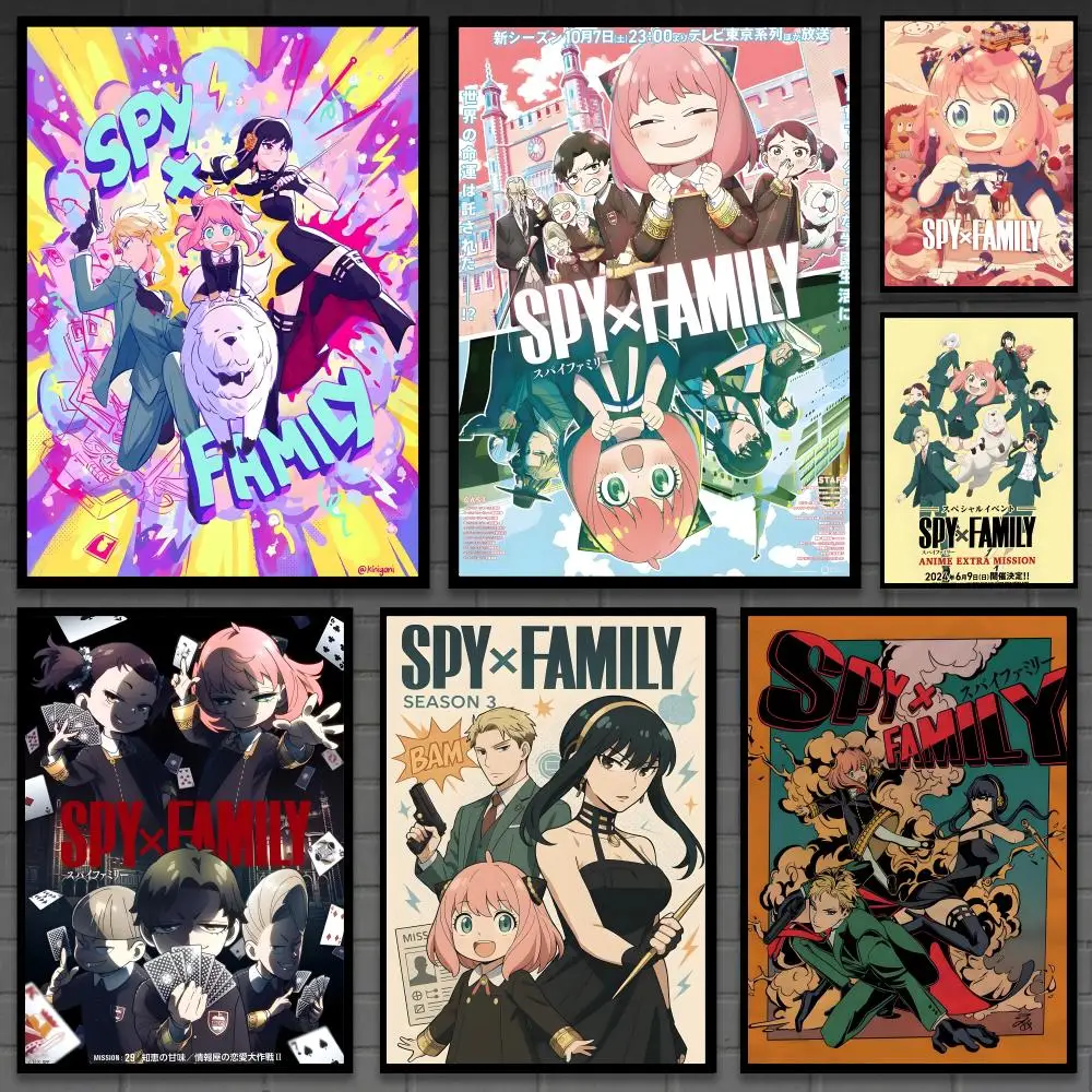 S-SPY FAMILYs Niedliches Anime-Poster, vielseitige HD-wasserdichte Wandkunst, selbstklebende Dekoration für jeden Raum, ideales Geschenk
