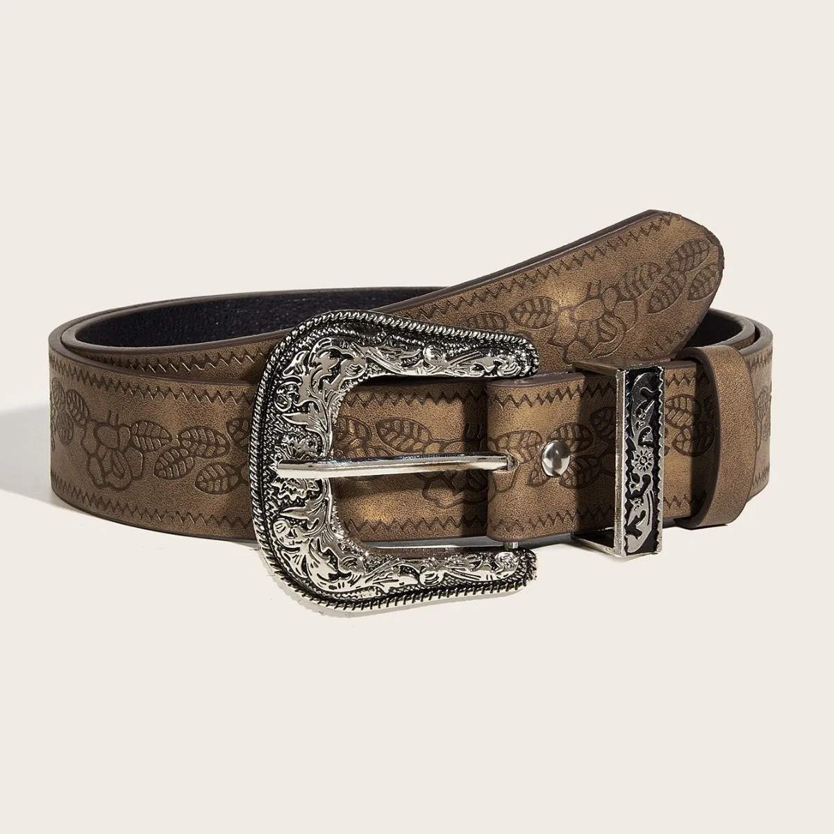 High End Trendy Y2K Women Belt American Retro Ethnic Style Embossed Pattern Court Style Belt for European American Market ND961