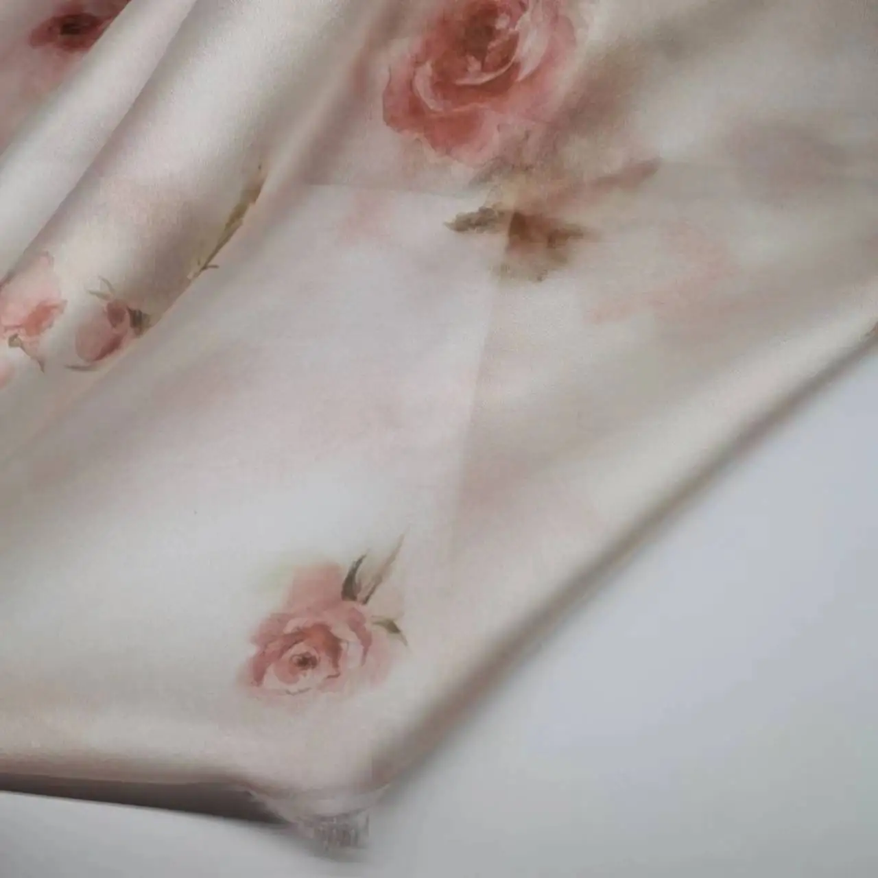 Soft Satin Organza Fabric Floral Style DIY Sewing Shirt Wedding Dress Skirt Thin Material Tissue