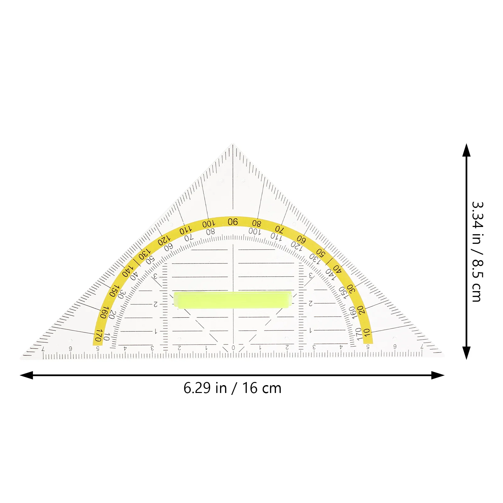 Reglas geométricas para dibujar, herramientas de medición triangulares de plástico, 5 piezas