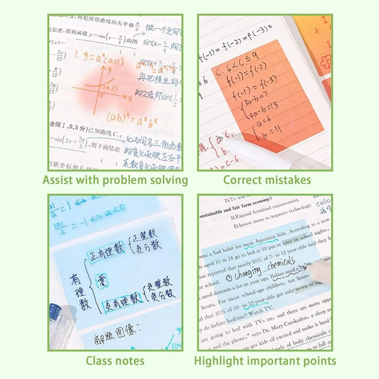 Mon&ster Pattern Clear Sticky Notes Pull-Out 105 Sheets Memo Roll, Colorful Highlight Notebook For Workplace School Home