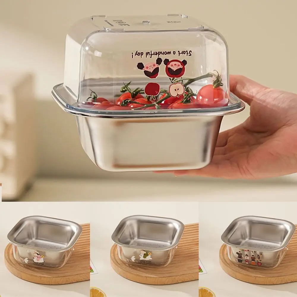

2 in 1 Fruit Washing Bowl with Strainer One Hand Operation Thickened Draining Basket Multifunctional Double Layer