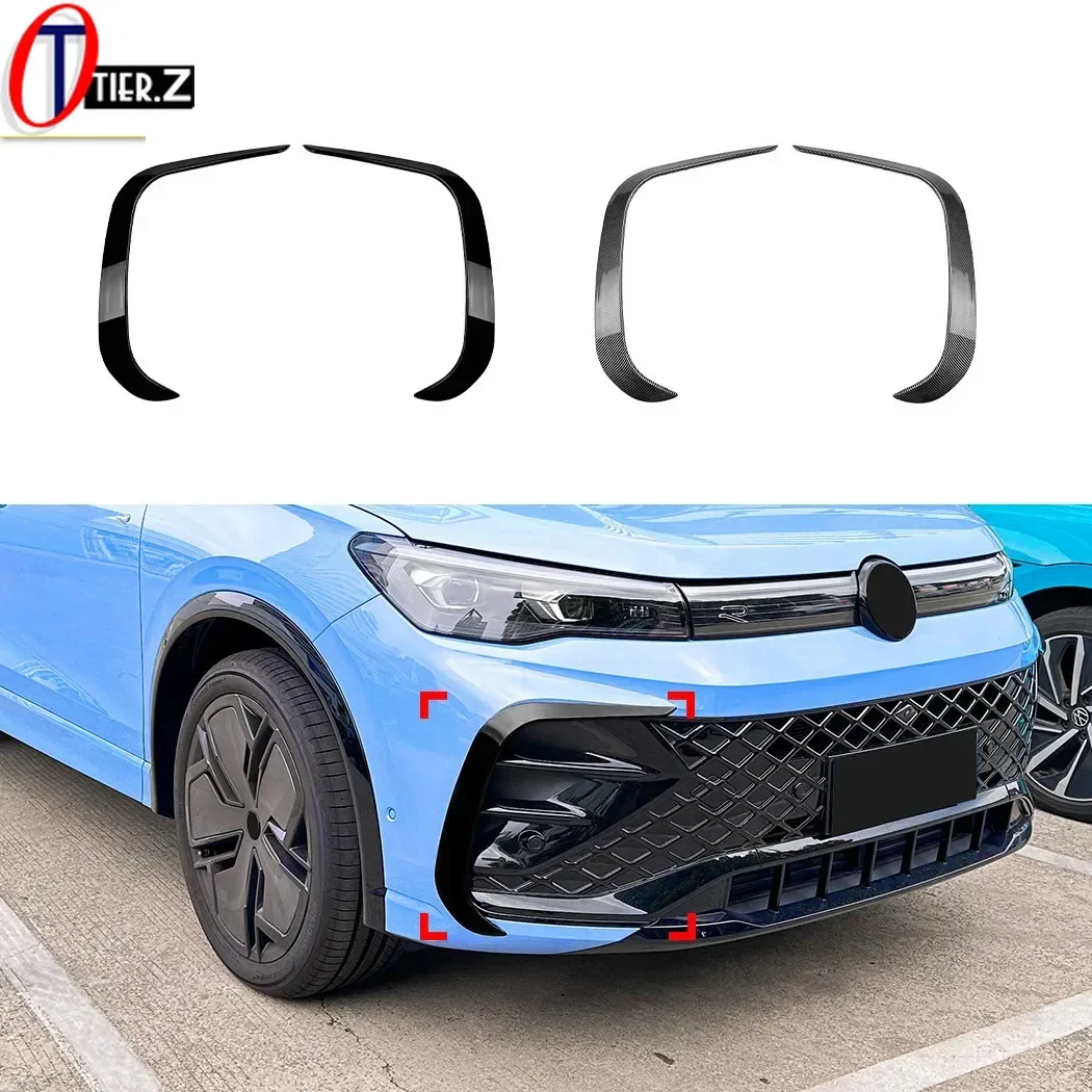 2 PCS for Volkswagen VW Tiguan MK3 Rline 2024+ Front Bumper Canards Splitters Car Stickers Body Kits Grille Trim Cover Styling