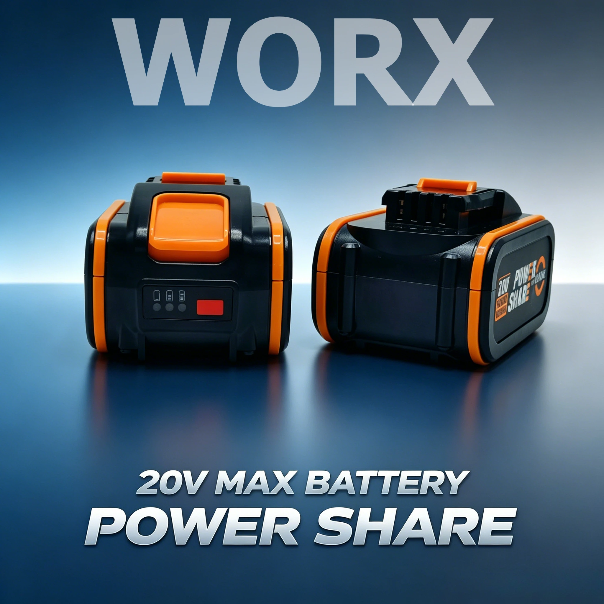 

Original Worx 20V 6000mAh High Capacity Reliable Lithium Ion Battery For Worx PowerShare,Pack For All 20V Worx Tools