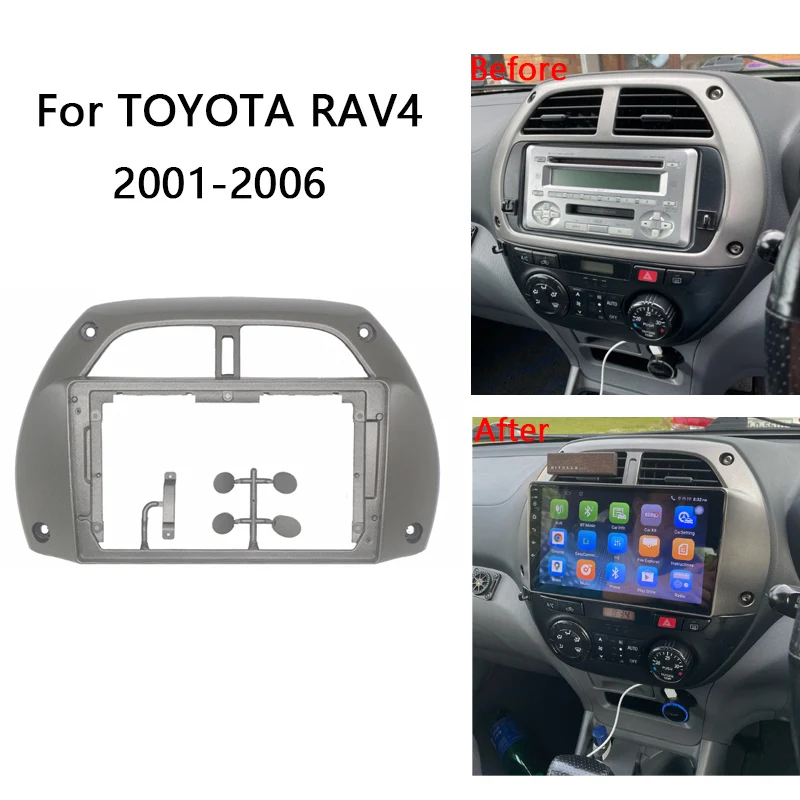 

Комплект рамки автомобильного радио для TOYOTA RAV4 2001 ~ 2006, авто стерео, ремонт, держатель центральной консоли, лицевая панель, лицевая панель