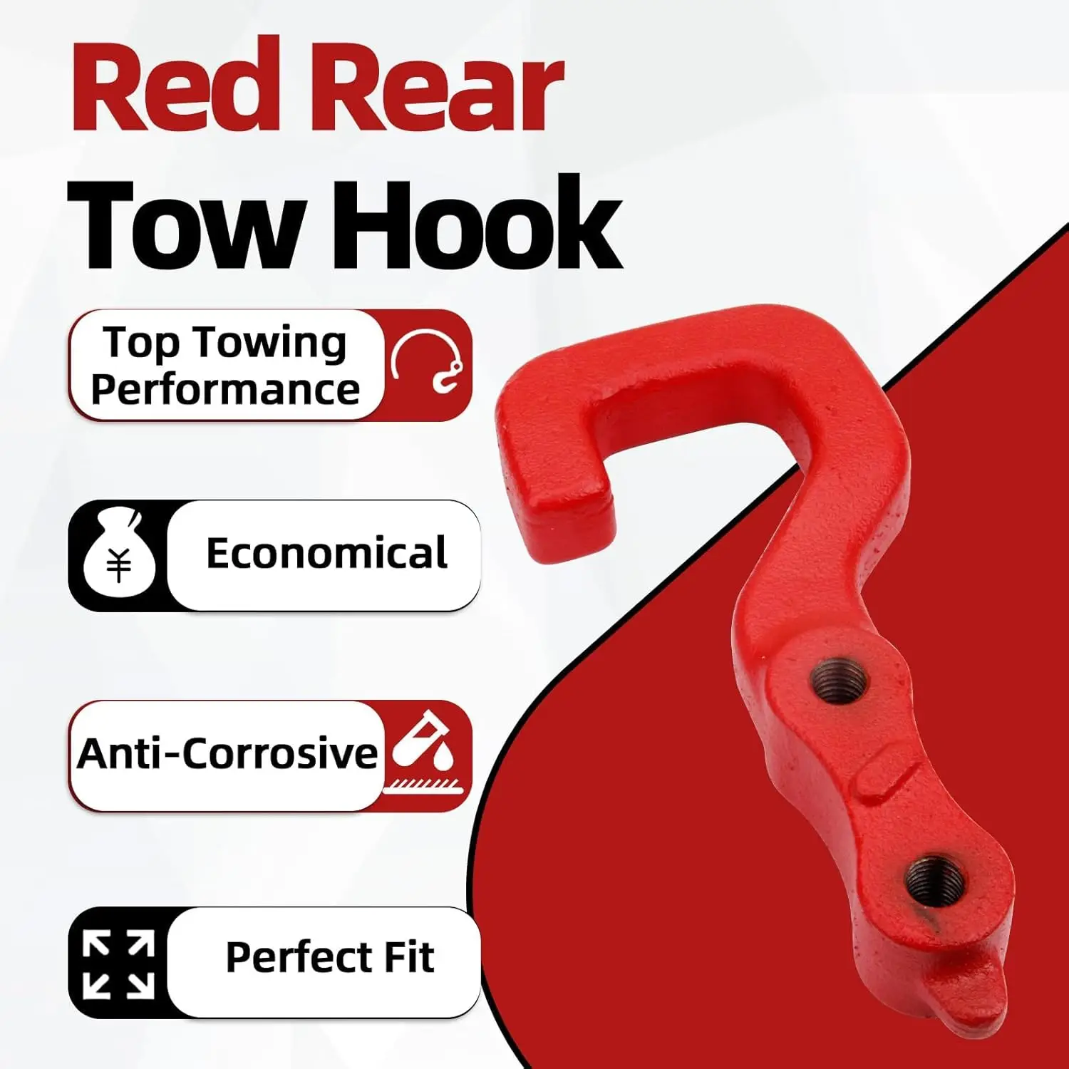 

Red Rear Tow Hook Right Side or Left Side for Jeep Gladiator JT 3.0L 3.6L 2020-2024 Replace 68334733AA 68334733AB 70304021TA