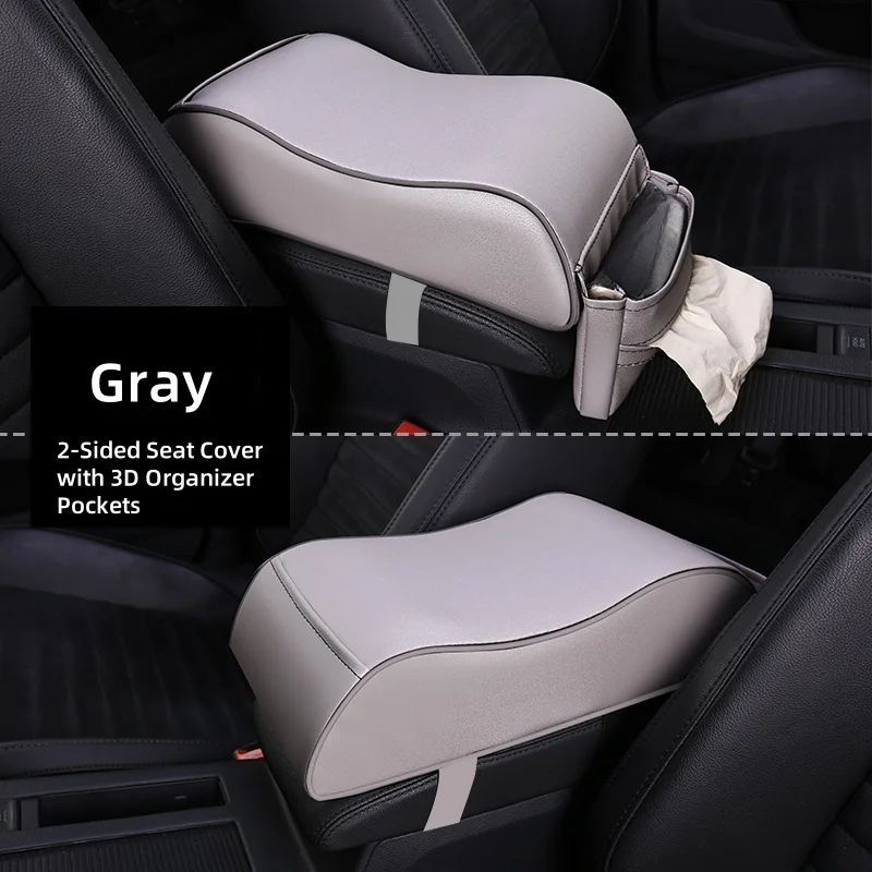 PU lederen auto armsteun middenconsole ergonomische curve vorm tissuezak opbergruimte auto-interieur geschenken